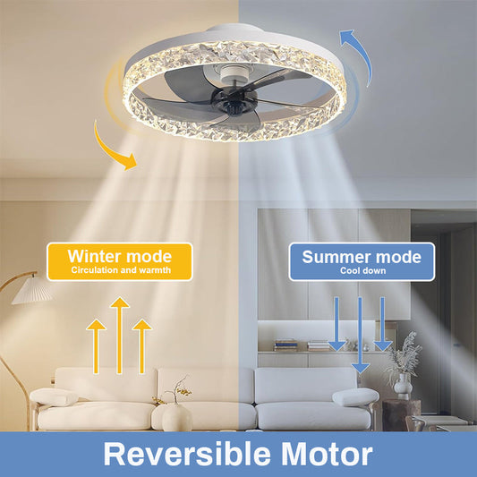 2-in-1 Quiet Adjustable Fan Light with Remote Control for Bedroom