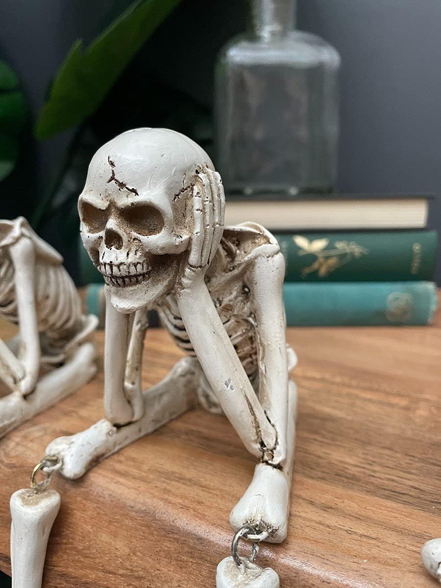 π Halloween Three Wise Skeletons Resin Figurines π