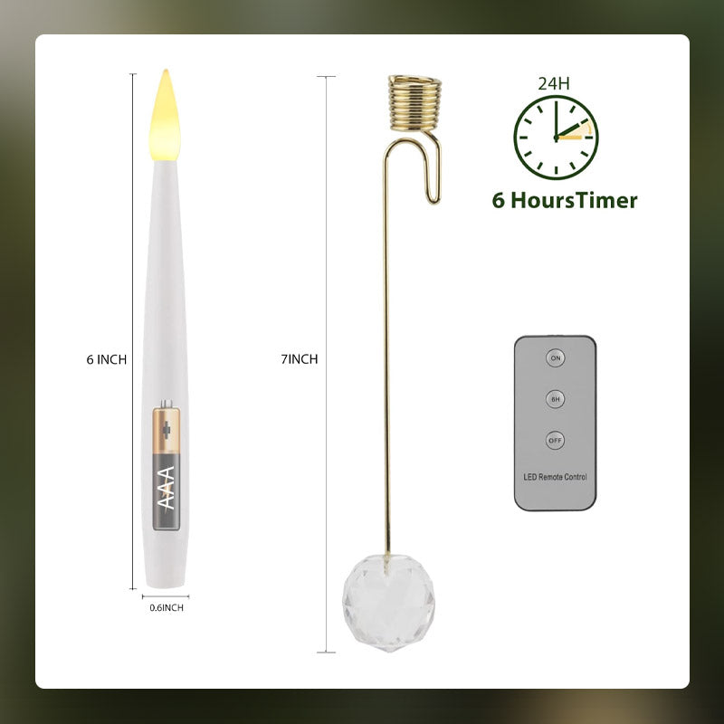 10-Pack Flameless Taper Christmas Tree Decoration Candles