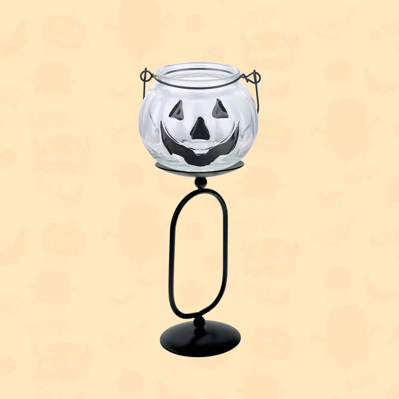 Pumpkin Glass Candlestick