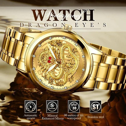 ⌚Embossed Golden Dragon Watch⌚✨