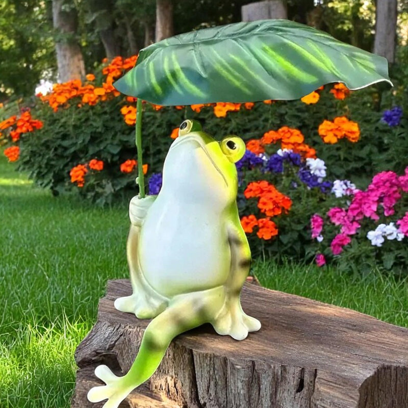 Little frog sheltering from the rain