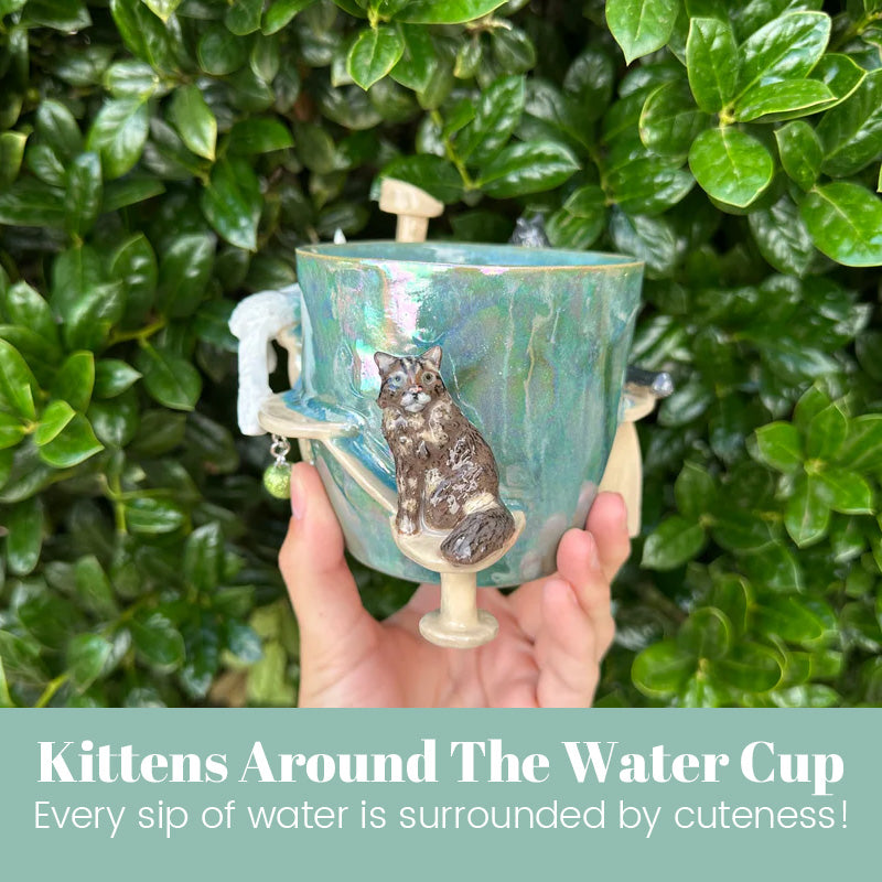 Kittens Around The Water Cup
