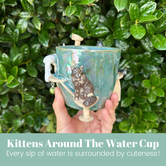 Kittens Around The Water Cup