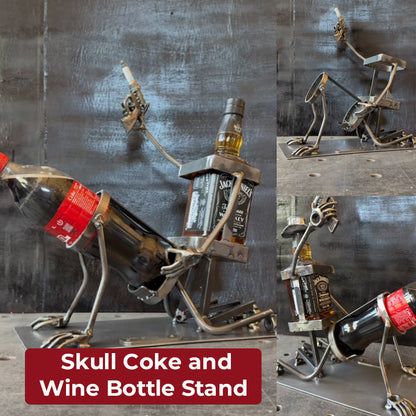 Skull Coke and Wine Bottle Stand