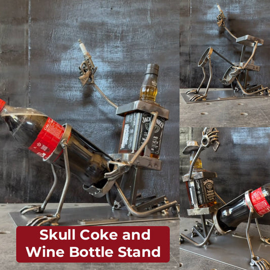 Skull Coke and Wine Bottle Stand