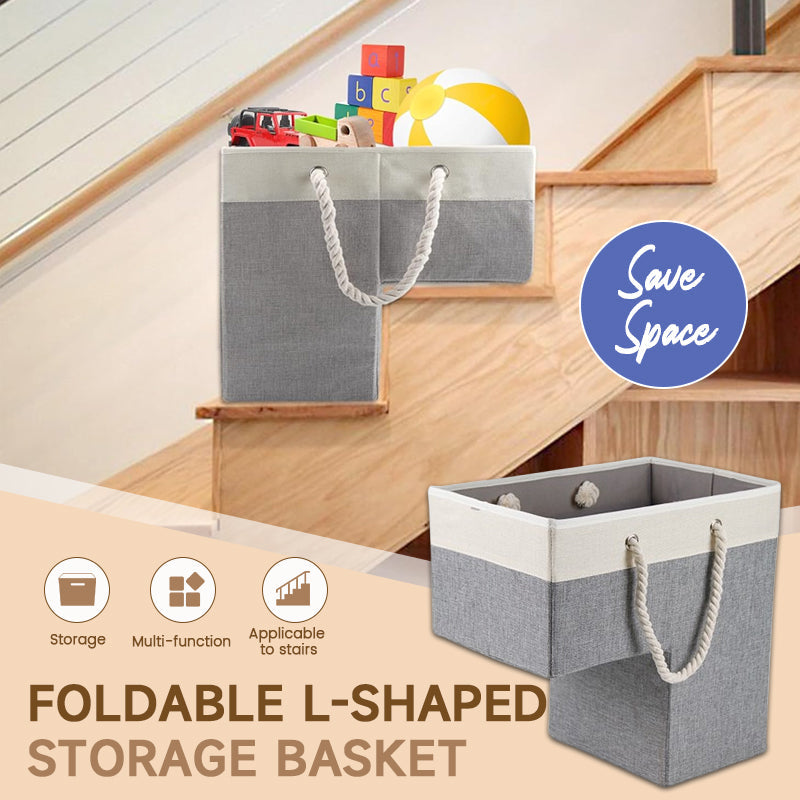 Foldable L-Shaped Storage Basket