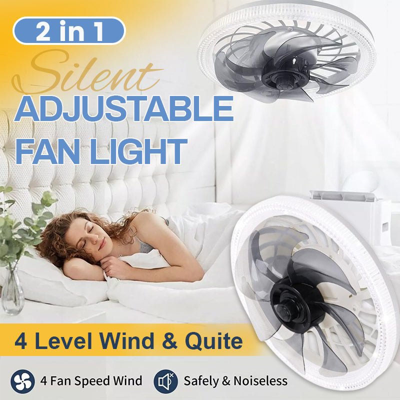 2-in-1 Quiet Adjustable Fan Light with Remote Control for Bedroom