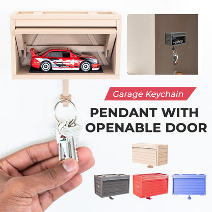 Garage Keychain Pendant With Openable Door