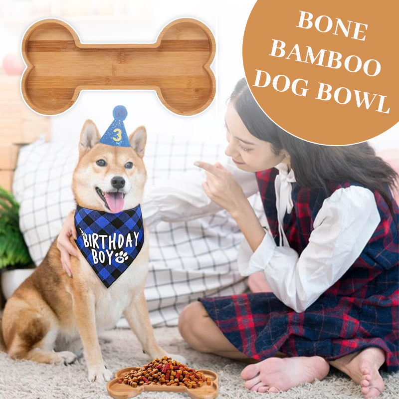 Bone Bamboo Dog Bowl