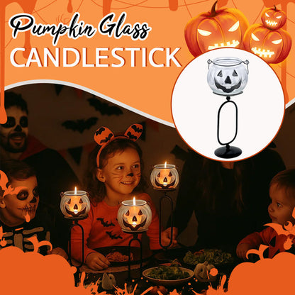 Pumpkin Glass Candlestick