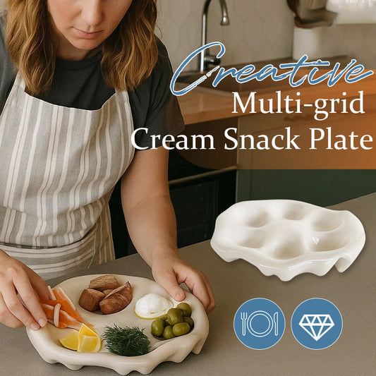 Creative Multi-grid Cream Snack Plate