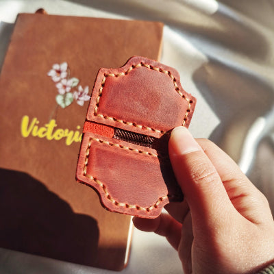 Personalized Magnetic Leather Pen Holder Bookmark