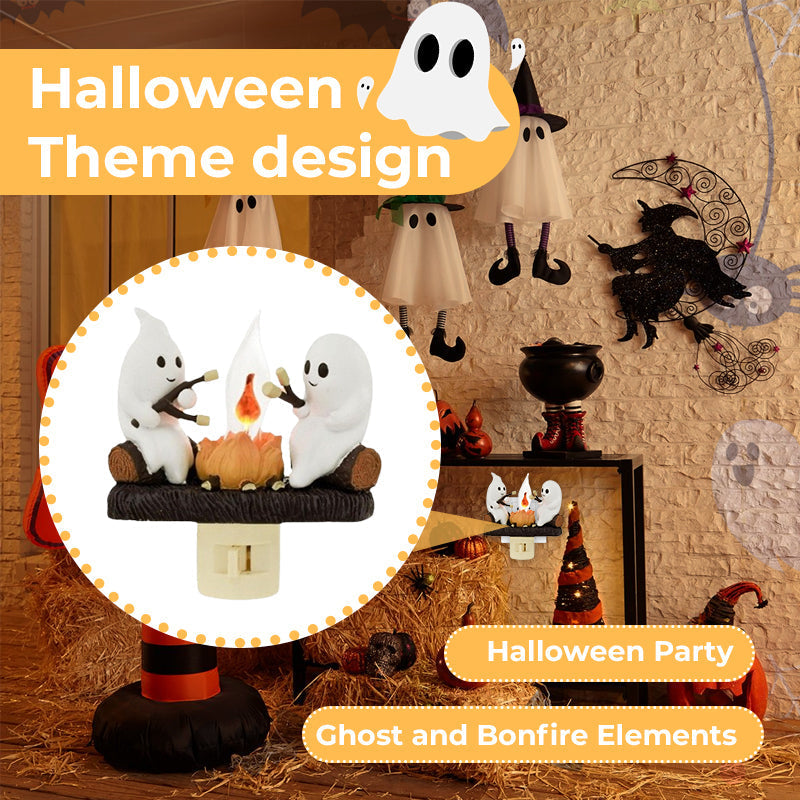 Spooky and Cute Bonfire Ghost Night Light