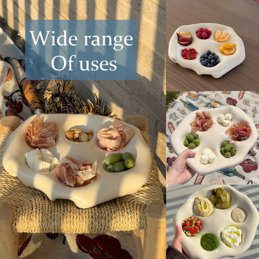 Creative Multi-grid Cream Snack Plate