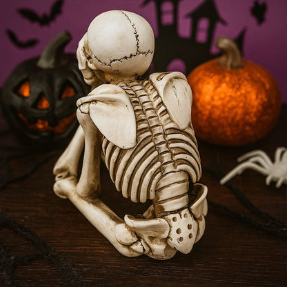 💀 Halloween Three Wise Skeletons Resin Figurines 🎃