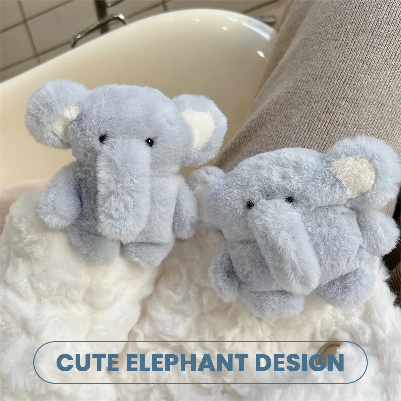 Cute Plush Elephant Earphone Protective Case