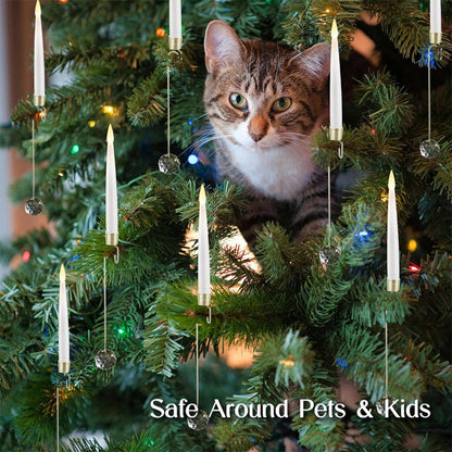 10-Pack Flameless Taper Christmas Tree Decoration Candles