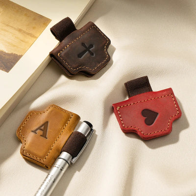 Personalized Magnetic Leather Pen Holder Bookmark