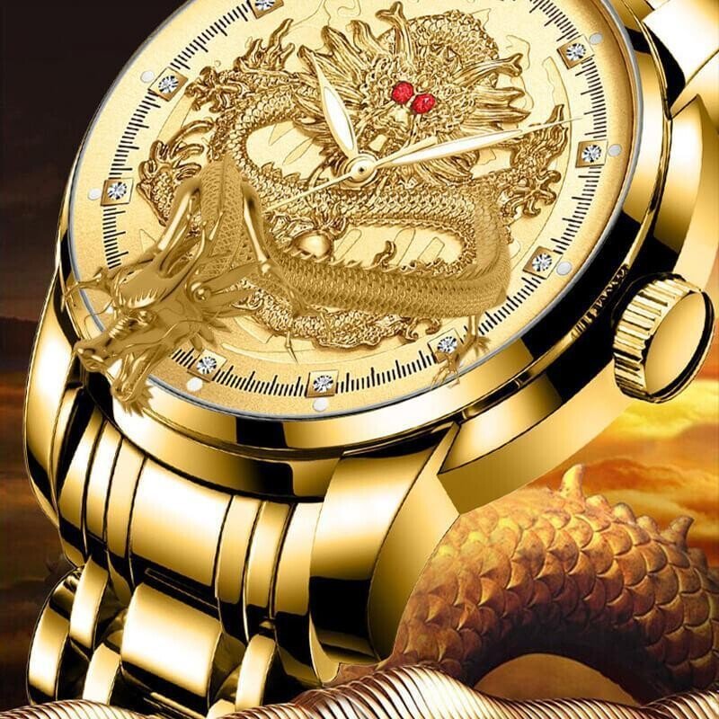 ⌚Embossed Golden Dragon Watch⌚✨