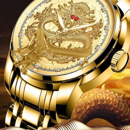 ⌚Embossed Golden Dragon Watch⌚✨