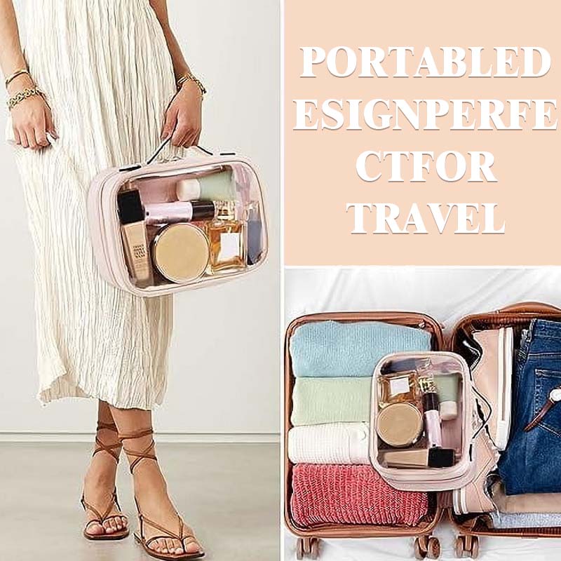 Multi-compartment travel cosmetic bag