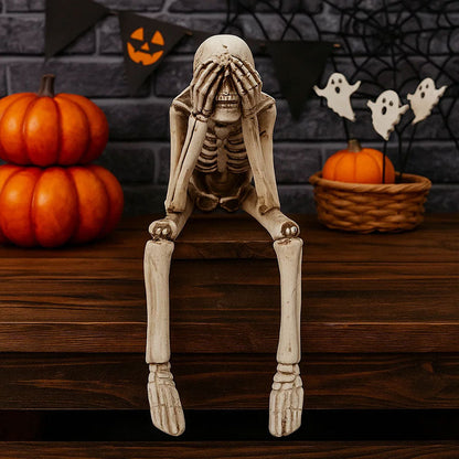 💀 Halloween Three Wise Skeletons Resin Figurines 🎃