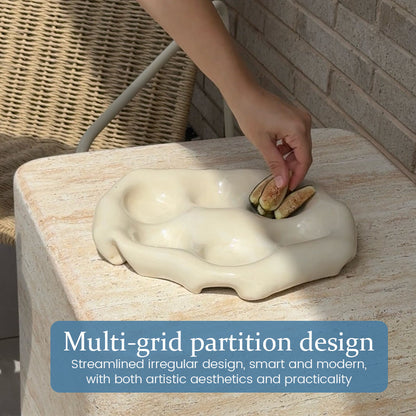 Creative Multi-grid Cream Snack Plate