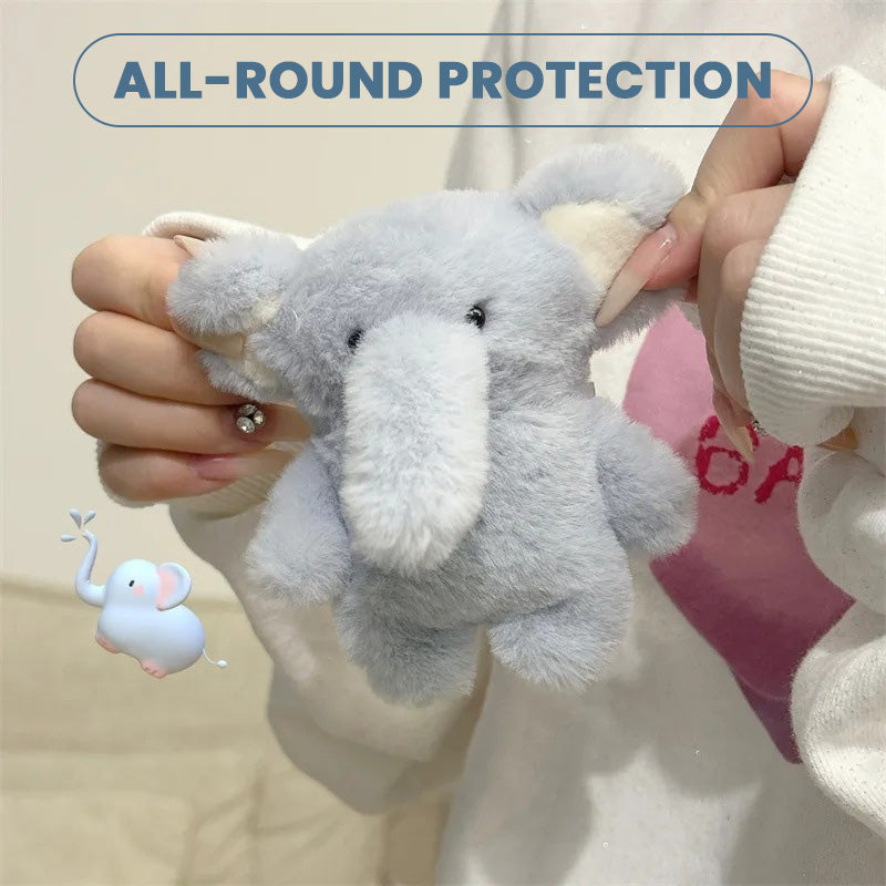 Cute Plush Elephant Earphone Protective Case