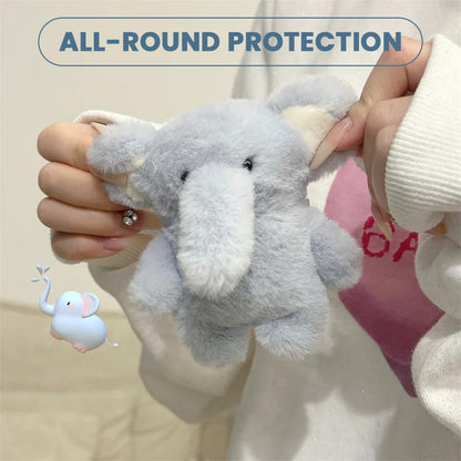 Cute Plush Elephant Earphone Protective Case
