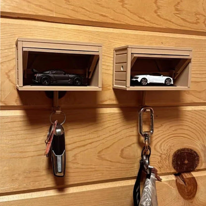 Garage Keychain Pendant With Openable Door