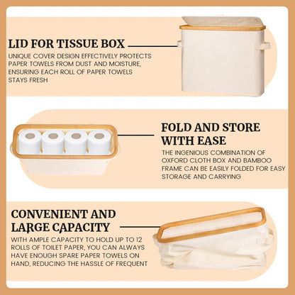 Fabric Paper Towel Roll Storage Basket