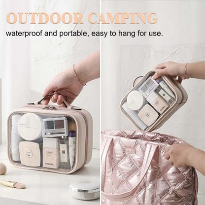 Multi-compartment travel cosmetic bag