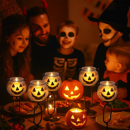 Pumpkin Glass Candlestick