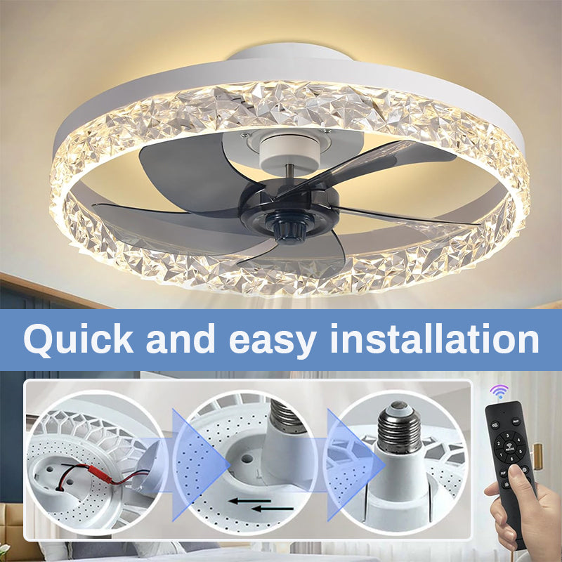 2-in-1 Quiet Adjustable Fan Light with Remote Control for Bedroom