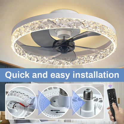 2-in-1 Quiet Adjustable Fan Light with Remote Control for Bedroom