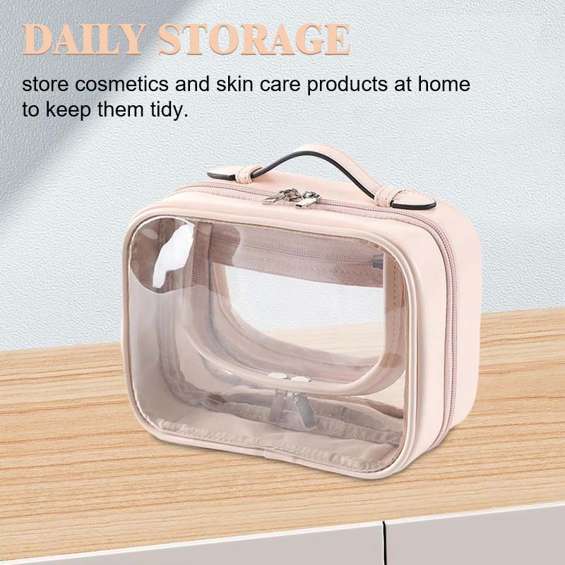 Multi-compartment travel cosmetic bag