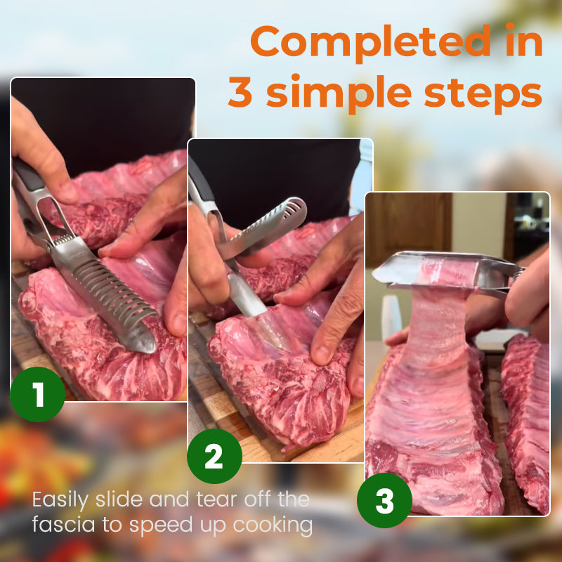 🔪 BBQ Rib Membrane & Fat Remover Tool – For Effortless Meat Prep!