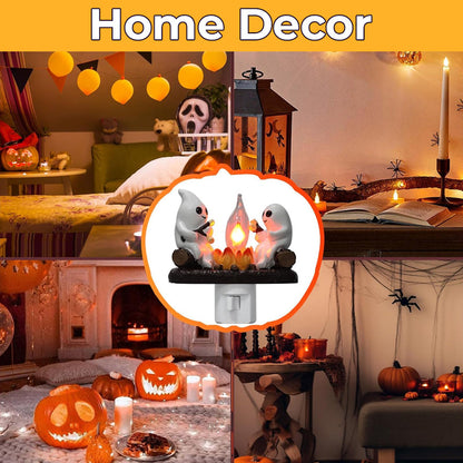 Spooky and Cute Bonfire Ghost Night Light