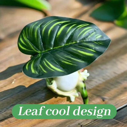 Little frog sheltering from the rain