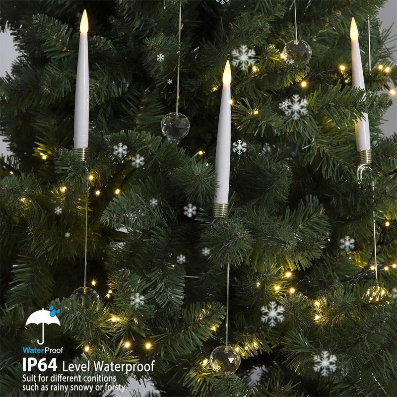 10-Pack Flameless Taper Christmas Tree Decoration Candles