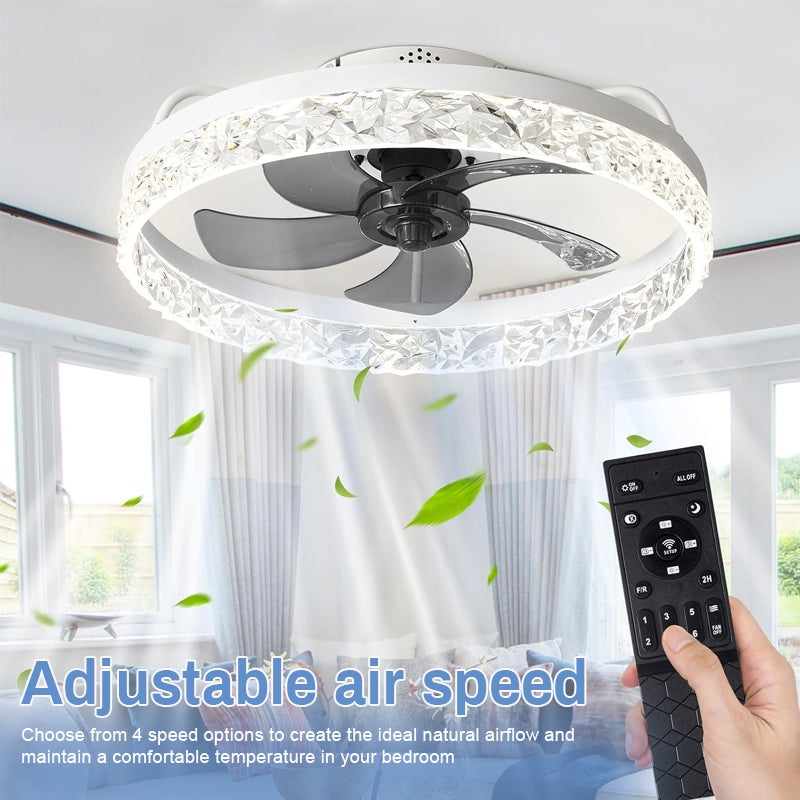 2-in-1 Quiet Adjustable Fan Light with Remote Control for Bedroom
