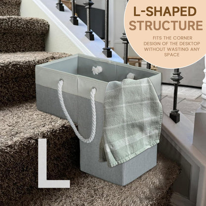Foldable L-Shaped Storage Basket
