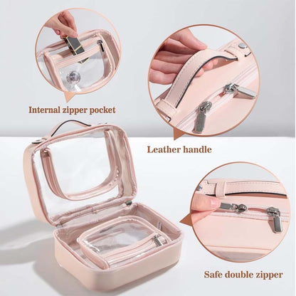 Multi-compartment travel cosmetic bag