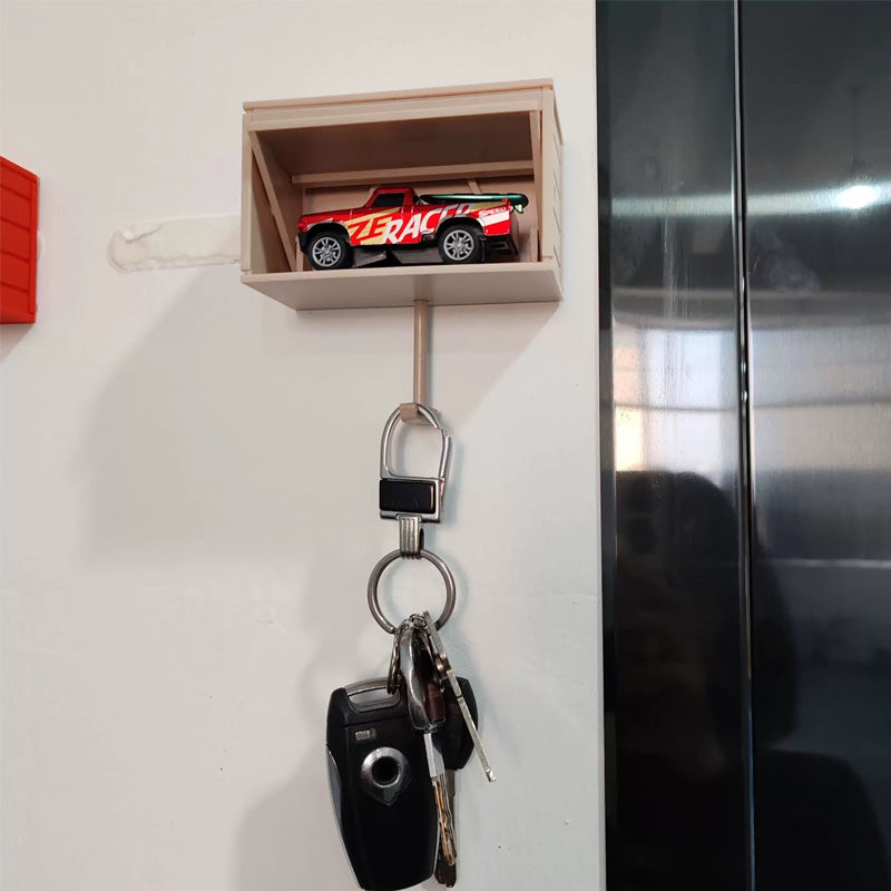 Garage Keychain Pendant With Openable Door
