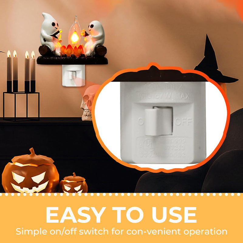 Spooky and Cute Bonfire Ghost Night Light