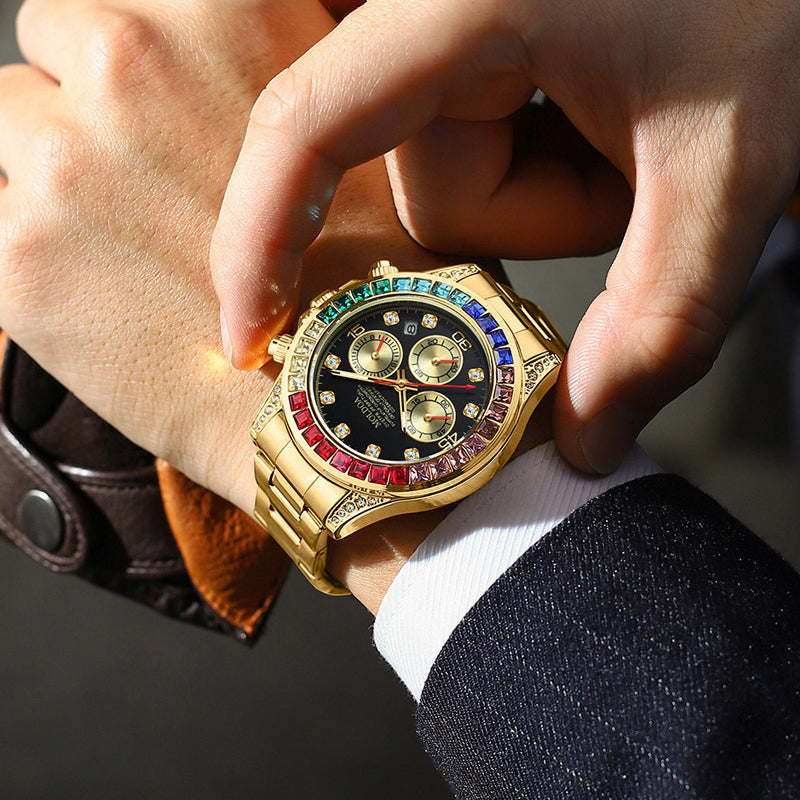 Multifunction Diamond Luminous Waterproof Silicone Wrist Watches