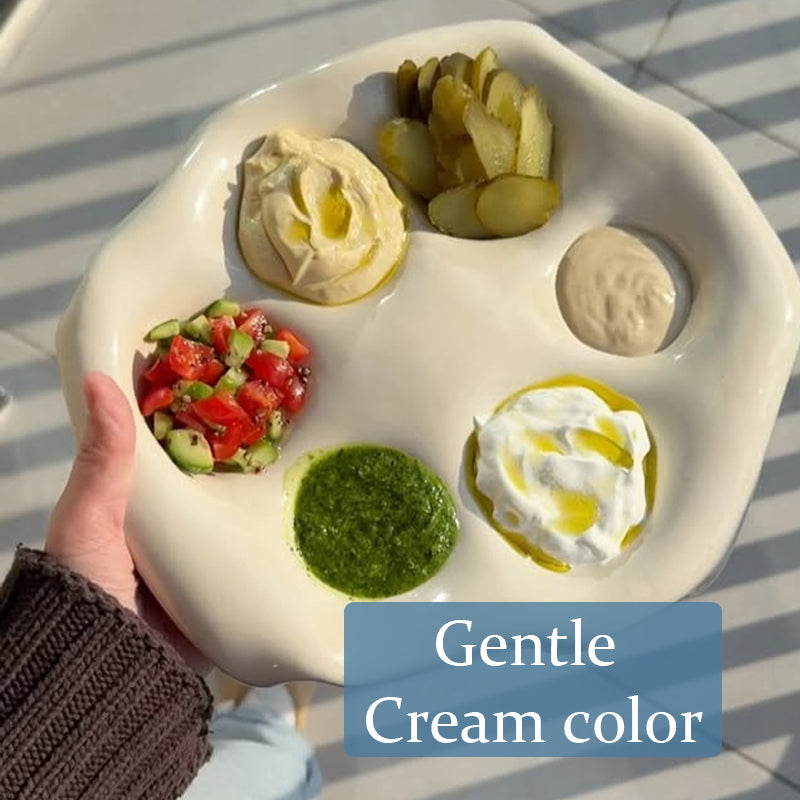 Creative Multi-grid Cream Snack Plate