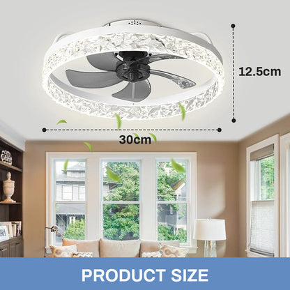 2-in-1 Quiet Adjustable Fan Light with Remote Control for Bedroom