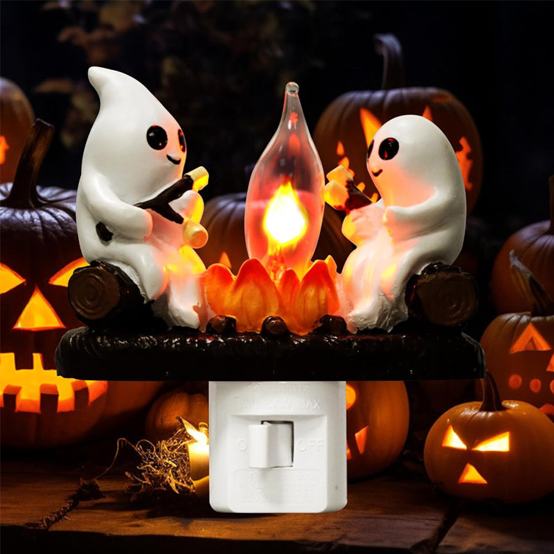 Spooky and Cute Bonfire Ghost Night Light